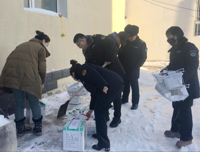 圖為銷毀現場。（蘇日嘎拉圖 攝）