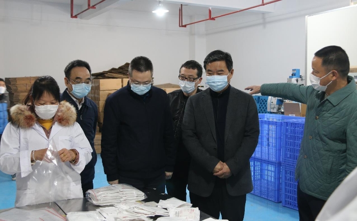 圖為何報翔副省長（右二）進行現場調研。