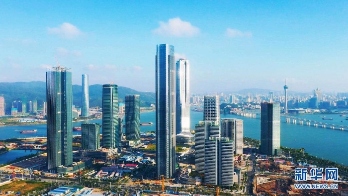 橫琴新地標中交匯通·橫琴廣場。 新華社記者 劉大偉 攝