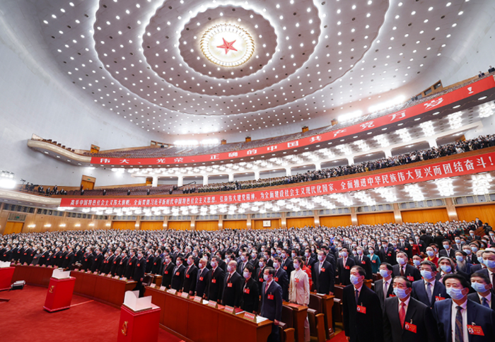 中國共產(chǎn)黨第二十次全國代表大會在北京人民大會堂勝利閉幕（2022年10月22日攝）。新華社記者 龐興雷 攝